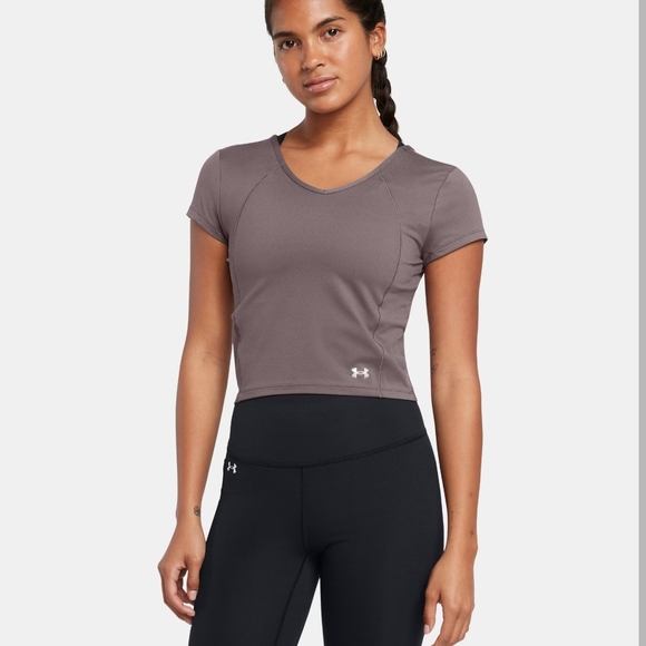 Under Armour Tops - Under Armour Women's Purple/Gray Short Sleeve Crop Top